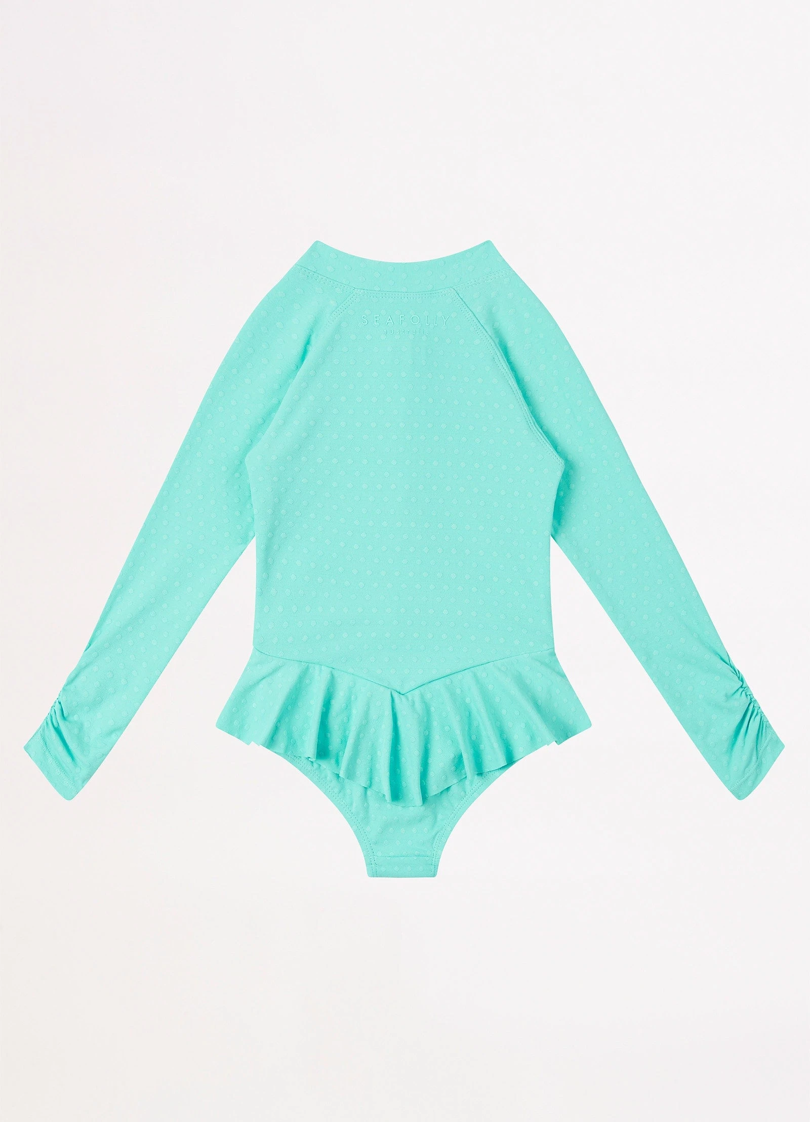 Seafolly Girls Girls Summer Essential Tie Side Paddlesuit- Mint 4 Seafolly Girls Girls Summer Essential Tie Side Paddlesuit- Mint - Image 2
