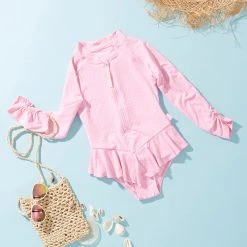 Seafolly Girls Girls Summer Essential Tie Side Paddlesuit- Sweet Lilac