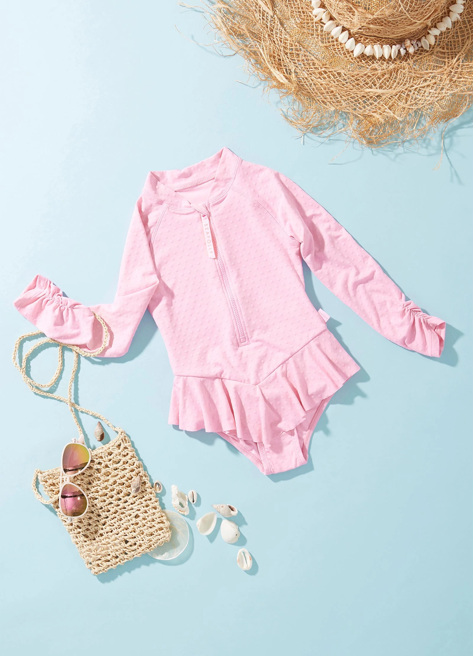 Seafolly Girls Girls Summer Essential Tie Side Paddlesuit- Sweet Lilac 3 Seafolly Girls Girls Summer Essential Tie Side Paddlesuit- Sweet Lilac