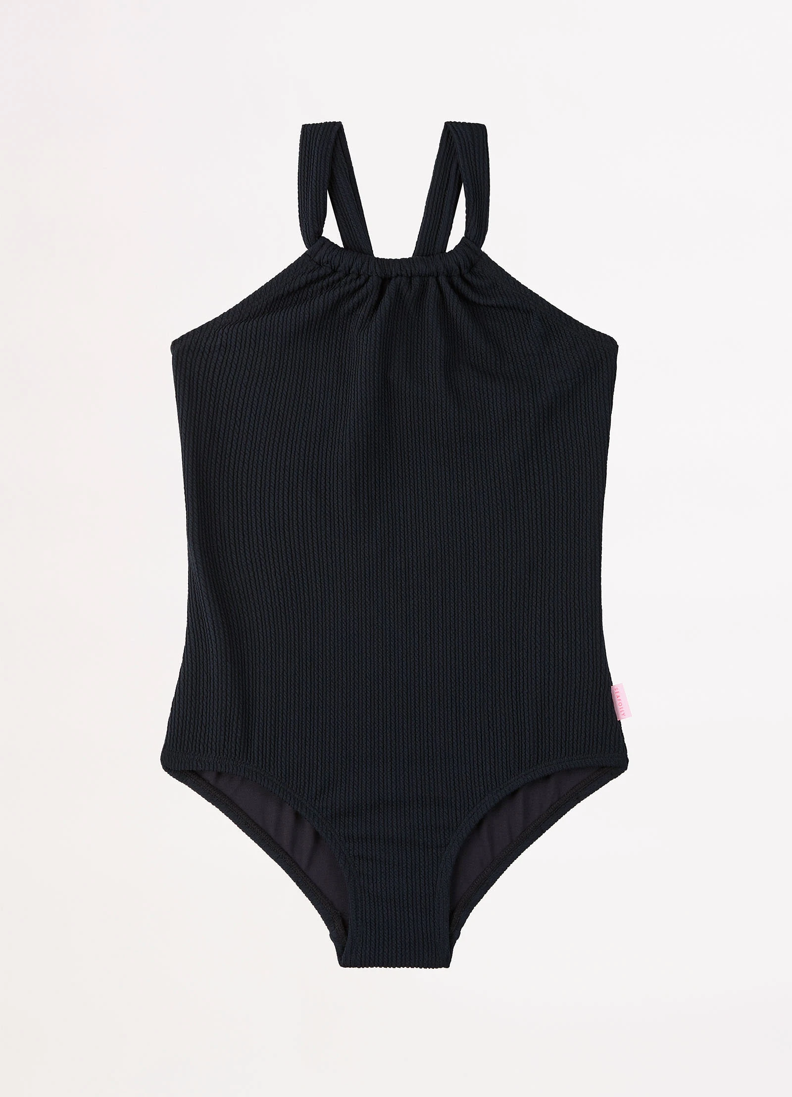 Seafolly Girls Girls Essential Crossback One Piece - Black 3 Seafolly Girls Girls Essential Crossback One Piece - Black