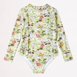 Seafolly Girls Girls Coast To Coast Paddlesuit- Lime Coast -Seafolly shop 15801T LimeCoast 3