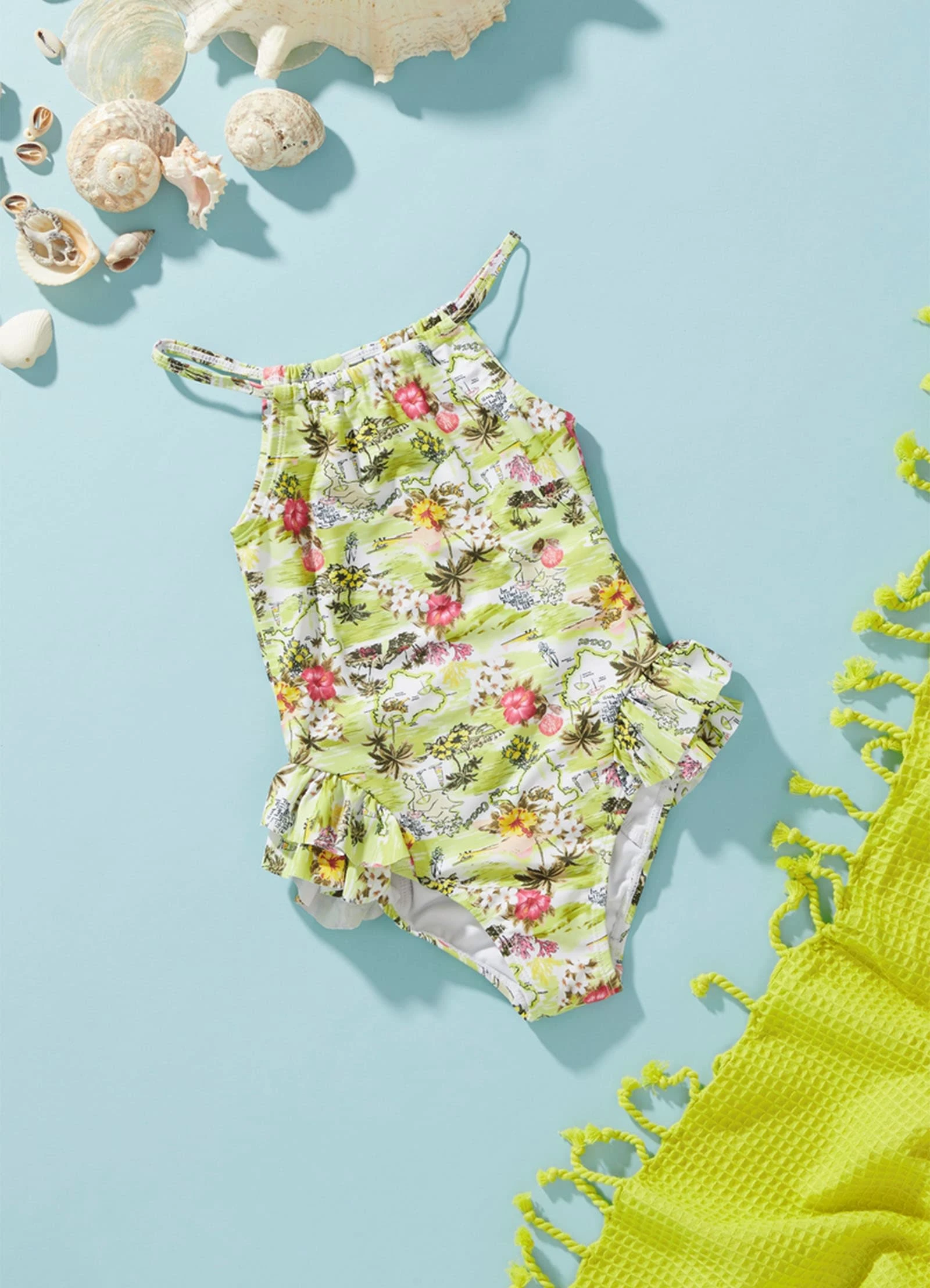 Seafolly Girls Girls Coast To Coast Halter Neck One- Lime Coast 4 Seafolly Girls Girls Coast To Coast Halter Neck One- Lime Coast - Image 2