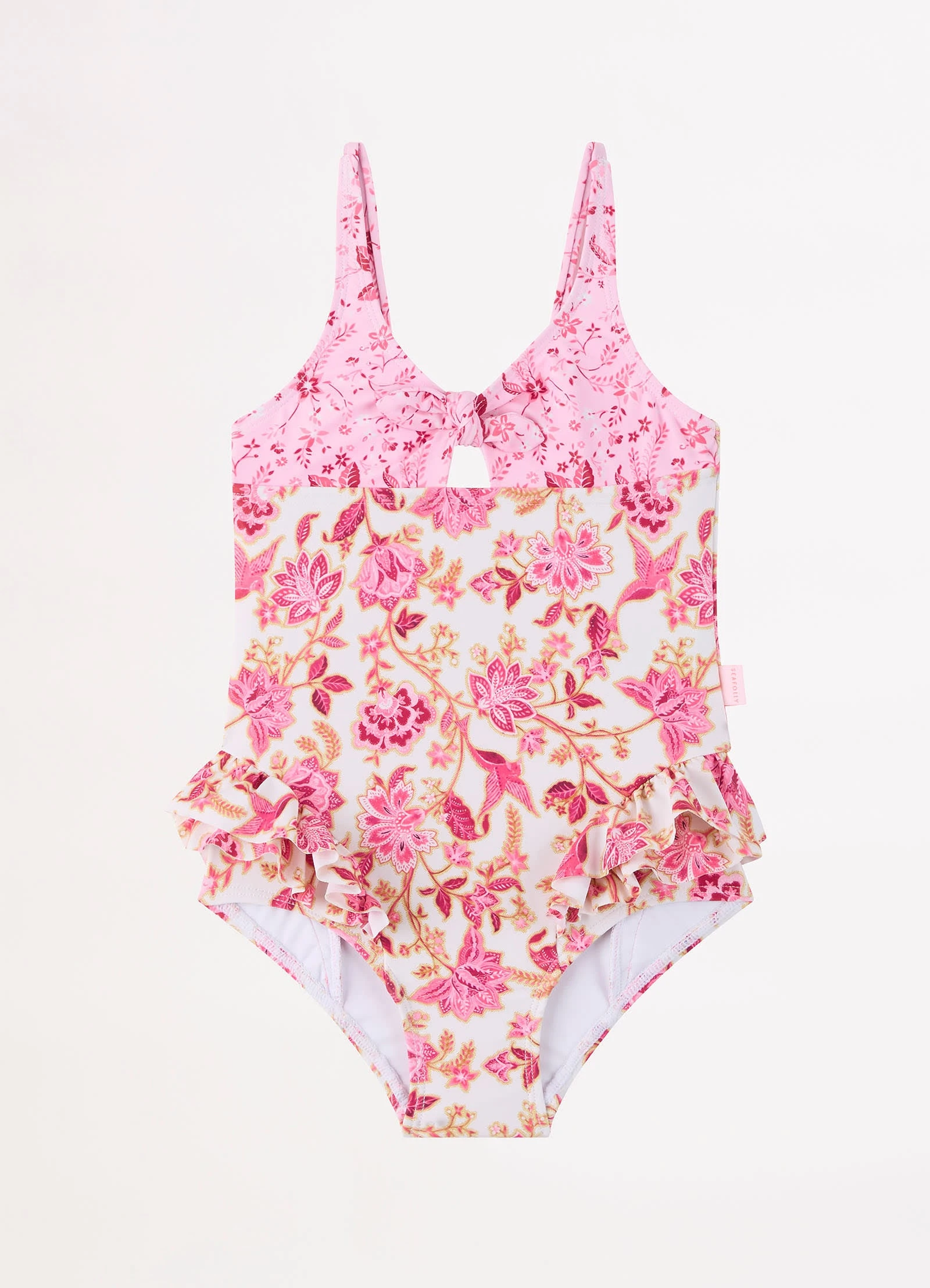 Seafolly Girls Silk Road Girls Tie Front One Piece - Spice 4 Seafolly Girls Silk Road Girls Tie Front One Piece - Spice - Image 2