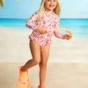 Seafolly Girls Silk Road Girls Frilled Hip Paddlesuit - Pink 1 Seafolly Girls Silk Road Girls Frilled Hip Paddlesuit - Pink -Seafolly shop 15810T Pink 1