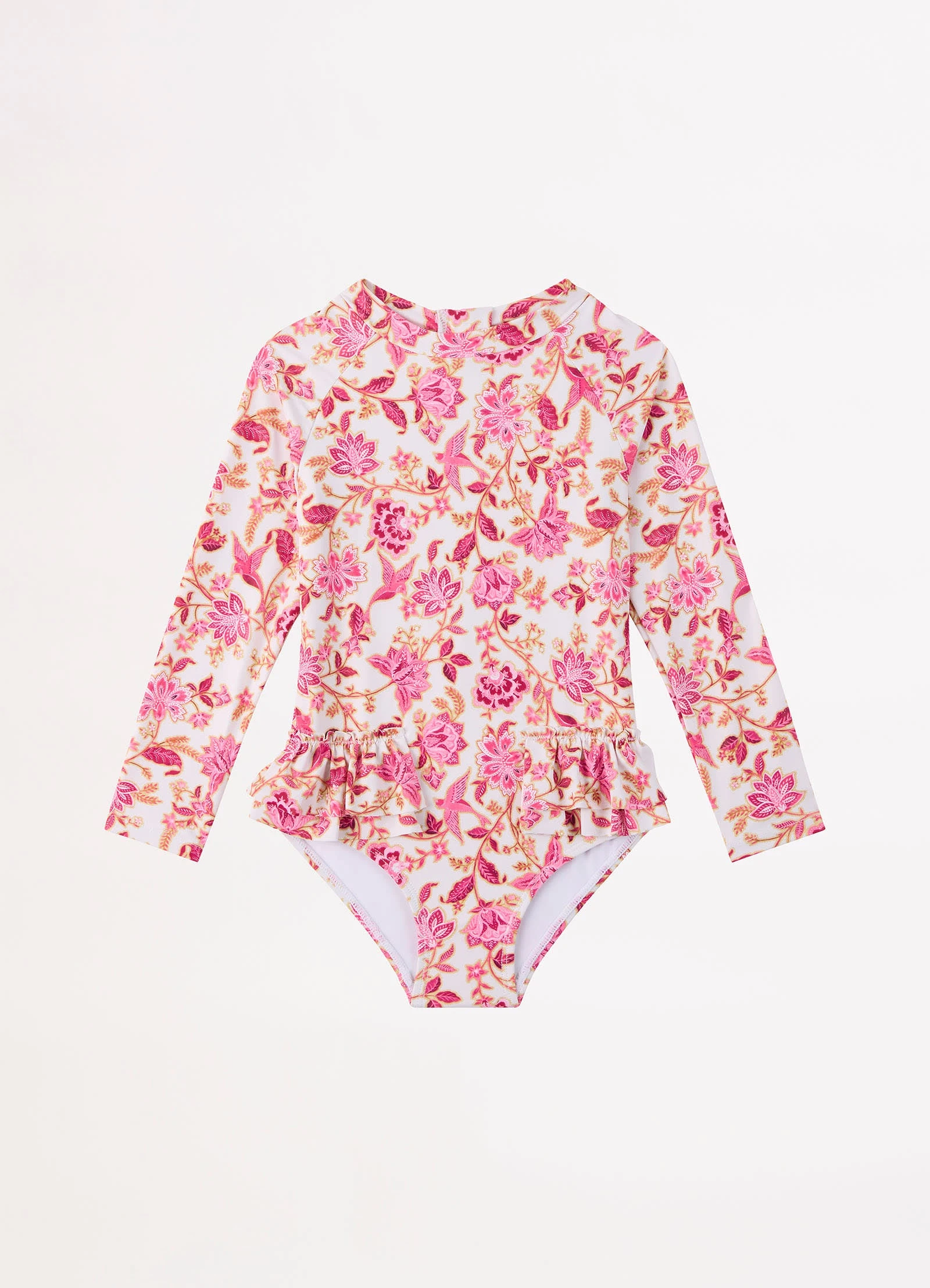 Seafolly Girls Silk Road Girls Frilled Hip Paddlesuit - Pink 4 Seafolly Girls Silk Road Girls Frilled Hip Paddlesuit - Pink - Image 2