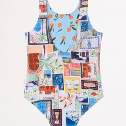 Seafolly Girls On Vacation Girls Reversible One Piece - Azure 9 Seafolly Girls On Vacation Girls Reversible One Piece - Azure -Seafolly shop 15820T Azure 2