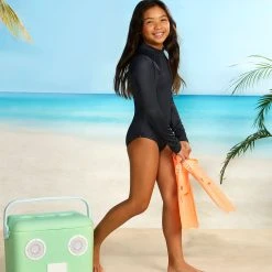 Seafolly Girls Essential Girls Panelled Paddlesuit - Black