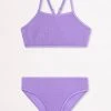 Seafolly Girls Girls Crossover Back Bikini Set- Lilac