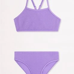 Seafolly Girls Girls Crossover Back Bikini Set- Lilac