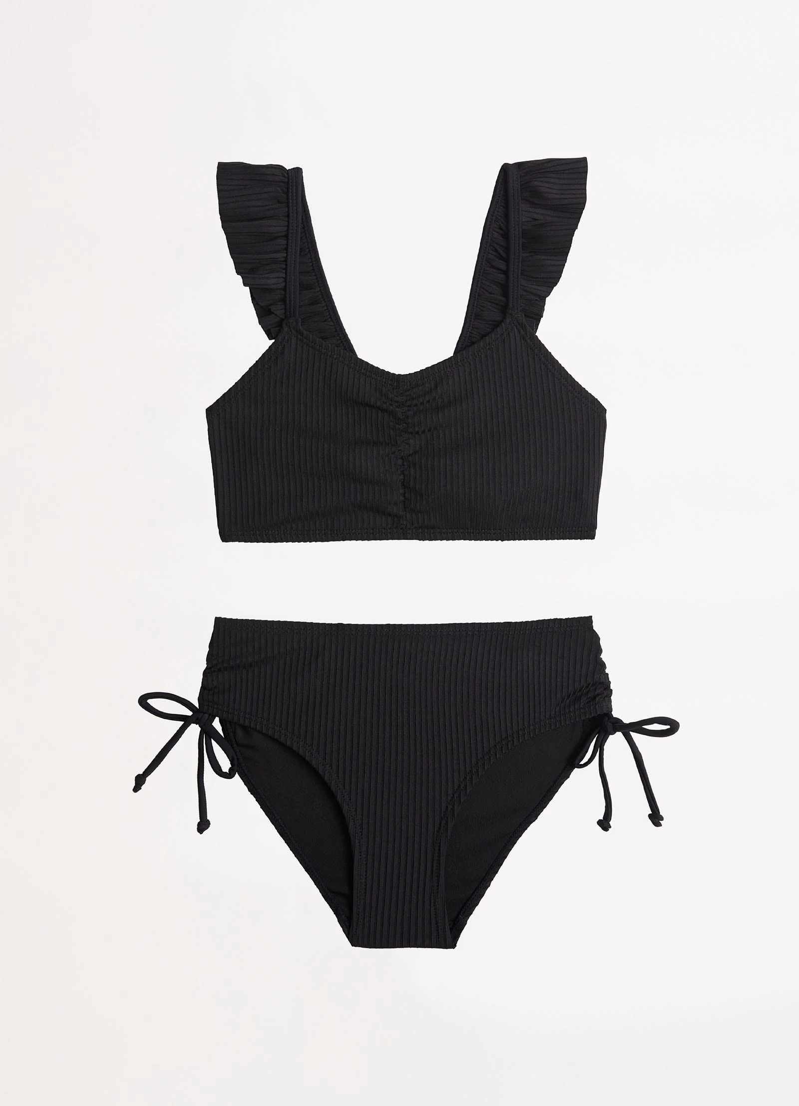 Seafolly Girls Girls Ruffle Bikini- Black 3 Seafolly Girls Girls Ruffle Bikini- Black