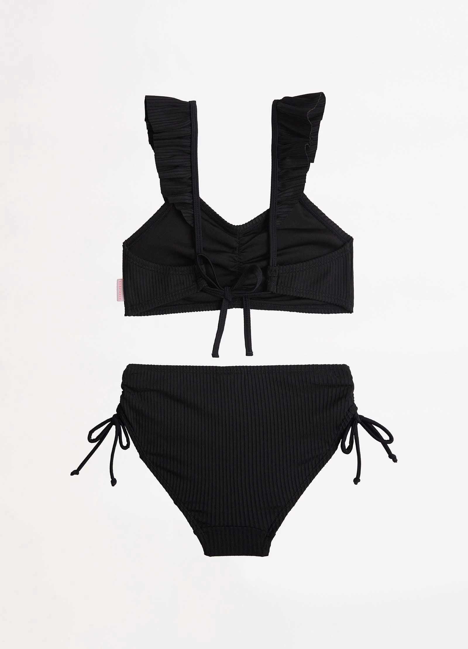 Seafolly Girls Girls Ruffle Bikini- Black 4 Seafolly Girls Girls Ruffle Bikini- Black - Image 2