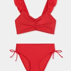 Seafolly Girls Girls Ruffle Bikini- Chilli Red
