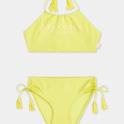 Seafolly Girls Summer Essential Girls Tasselled Bikini - Lime Light