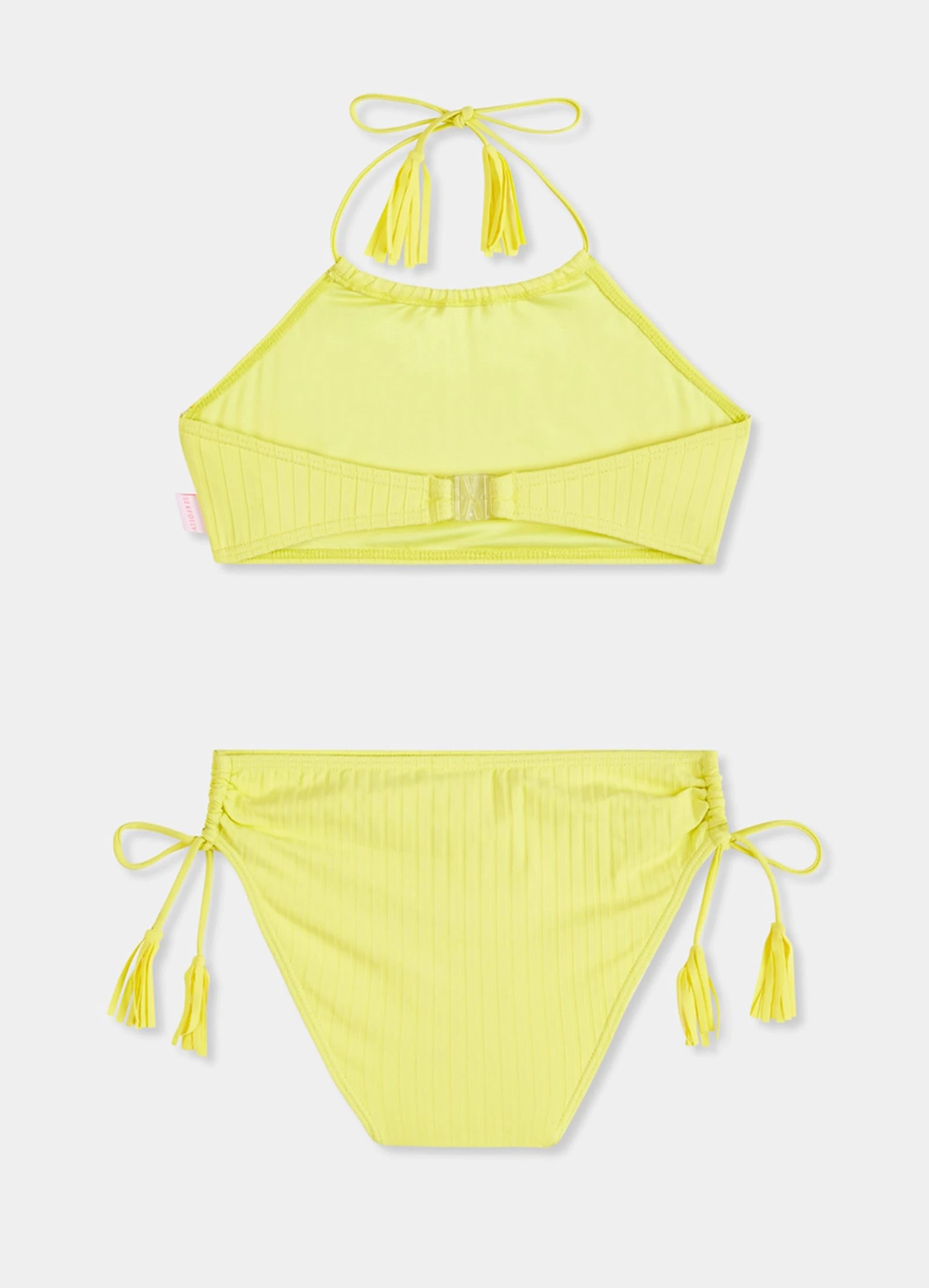 Seafolly Girls Summer Essential Girls Tasselled Bikini - Lime Light 4 Seafolly Girls Summer Essential Girls Tasselled Bikini - Lime Light - Image 2