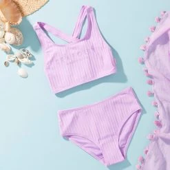 Seafolly Girls Girls Summer Essential Tie Back Bikini- Violet