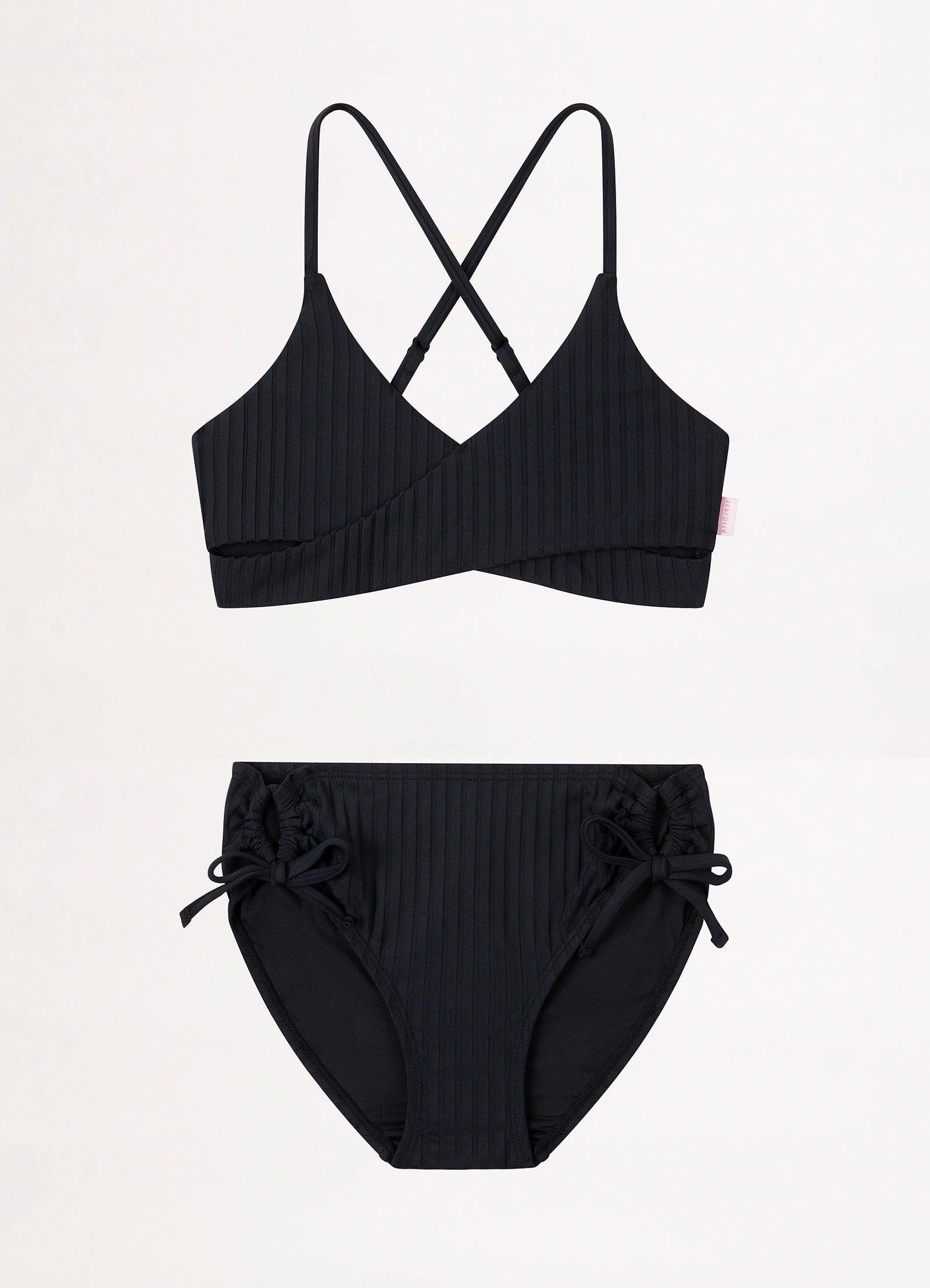 Seafolly Girls Girls Wrap Bikini- Black 3 Seafolly Girls Girls Wrap Bikini- Black