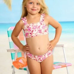 Seafolly Girls Silk Road Girls Mini Ruffle Bikini - Pink