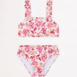 Seafolly Girls Silk Road Girls Mini Ruffle Bikini - Pink 10 Seafolly Girls Silk Road Girls Mini Ruffle Bikini - Pink -Seafolly shop 27228T Pink 2
