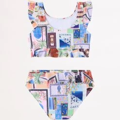 Seafolly Girls On Vacation Girls Ruffle Bikini - Azure -Seafolly shop 27230T Azure 2