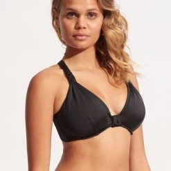 Seafolly Ladies Seafolly Collective F Cup Halter Bra - Black -Seafolly shop 30548F 942 Black 3