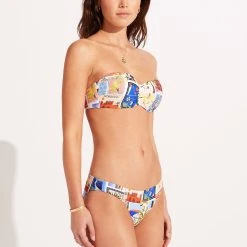 Seafolly Ladies On Vacation Bustier Bandeau Bikini Top - Azure -Seafolly shop 30574 022 Azure 5