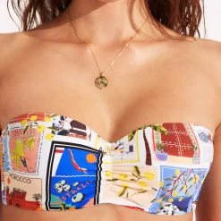 Seafolly Ladies On Vacation Bustier Bandeau Bikini Top - Azure -Seafolly shop 30574 022 Azure 7