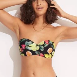 Seafolly Ladies Lemoncello Bustier Bandeau - Black