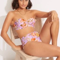 Seafolly Ladies Paradise Garden Bustier Bandeau - Lilac -Seafolly shop 30574 960 Lilac 6