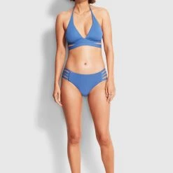 Seafolly Ladies Active Halter Bikini Top - Marina Blue