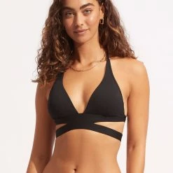 Seafolly Ladies Seafolly Collective Halter Bra - Black -Seafolly shop 30645 942 Black 2