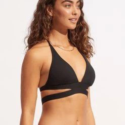 Seafolly Ladies Seafolly Collective Halter Bra - Black -Seafolly shop 30645 942 Black 3