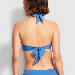 Seafolly Ladies Seafolly Twist Soft Cup Halter - Marina Blue -Seafolly shop 30806 065 MarinaBlu 4