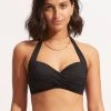 Seafolly Ladies Seafolly Collective Twist Soft Cup Halter -Seafolly shop 30806 942 Black 1