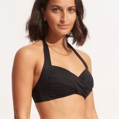 Seafolly Ladies Seafolly Collective Twist Soft Cup Halter -Seafolly shop 30806 942 Black 3