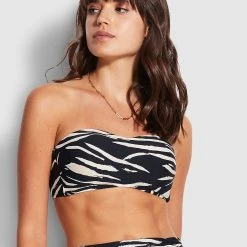 Seafolly Ladies Skin Deep Bustier Bandeau- Black 9 Seafolly Ladies Skin Deep Bustier Bandeau- Black -Seafolly shop 30877 940 Black 2