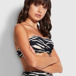 Seafolly Ladies Skin Deep Bustier Bandeau- Black 10 Seafolly Ladies Skin Deep Bustier Bandeau- Black -Seafolly shop 30877 940 Black 3