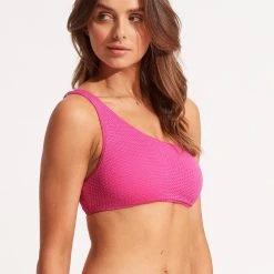 Seafolly Ladies Sea Dive One Shoulder Top -Seafolly shop 31018 861 FuchsiaRos 3