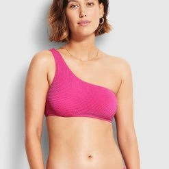 Seafolly Ladies Sea Dive One Shoulder Top -Seafolly shop 31018 861 FuchsiaRos 5