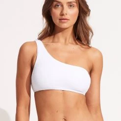 Seafolly Ladies Sea Dive One Shoulder Top - White 10 Seafolly Ladies Sea Dive One Shoulder Top - White -Seafolly shop 31018 861 White 2