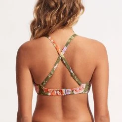 Seafolly Ladies Paradise Garden F Cup Halter Bra - Avocado -Seafolly shop 31160F 960 Avocado 4