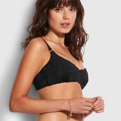 Seafolly Ladies Costa Bella Bralette - Black 10 Seafolly Ladies Costa Bella Bralette - Black -Seafolly shop 31173 922 Black 3