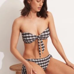 Seafolly Ladies Portofino Twist Tie Front Bandeau - Black