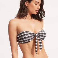 Seafolly Ladies Portofino Twist Tie Front Bandeau - Black 10 Seafolly Ladies Portofino Twist Tie Front Bandeau - Black -Seafolly shop 31187 939 Black 3