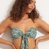 Seafolly Ladies Wild At Heart Twist Tie Front Bandeau - Evergreen -Seafolly shop 31187 988 Evergreen 1