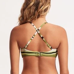 Seafolly Ladies Sun Stripe DD Tank Bra - Avocado -Seafolly shop 31206DD947 Avocado 4