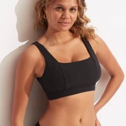 Seafolly Ladies Willow D Cup Tank Bra - Black