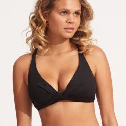 Seafolly Ladies Seafolly Collective DD Double Wrap Front Bra - Black -Seafolly shop 31275DD942 Black 3