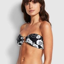 Seafolly Ladies Summer Of Love Ring Front Bandeau - Black -Seafolly shop 31283 928 Black 3