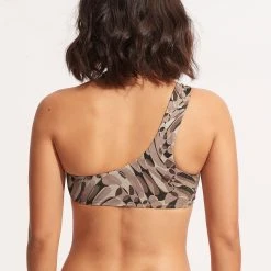 Seafolly Ladies Poolside One Shoulder Top - Sepia -Seafolly shop 31305 954 Sepia 5
