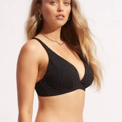 Seafolly Ladies Second Wave DD Fixed Tri Bra - Black -Seafolly shop 31306DD968 Black 3